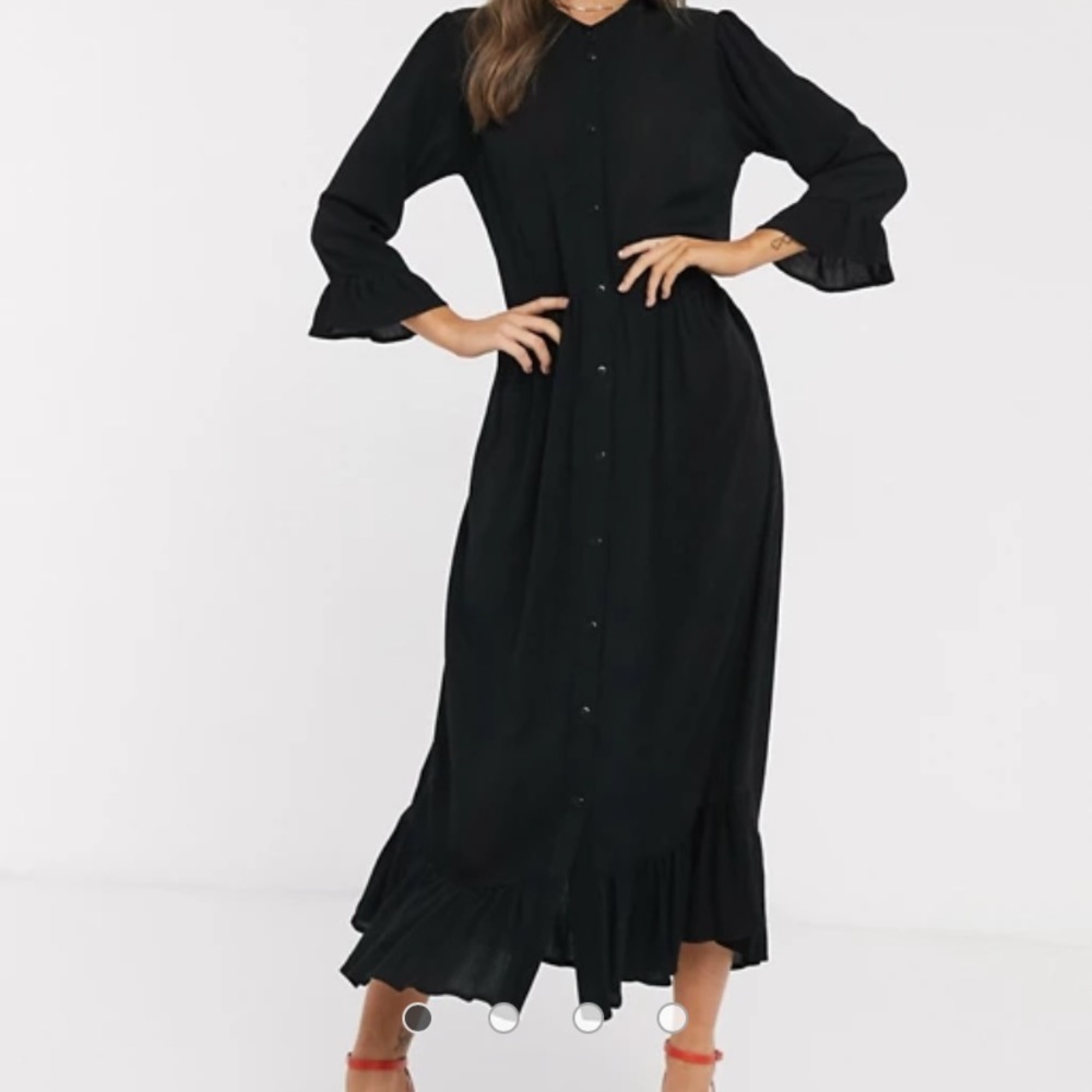 ASOS DESIGN button through tiered smock maxi dress